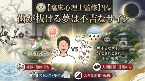 【臨床心理士監修】歯が抜ける夢は不吉なサイン？不安を安心に変える心理学的な本当の意味と対処法