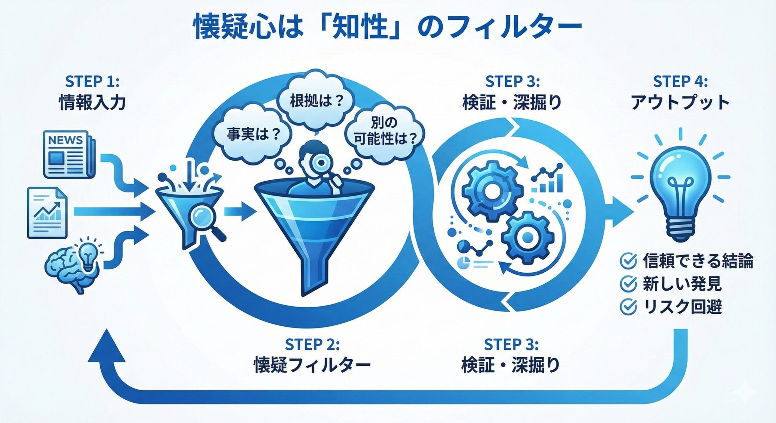 「懐疑的」の意味とは?ビジネスで評価される「健全な疑い」と「嫌われる不信感」の違い
