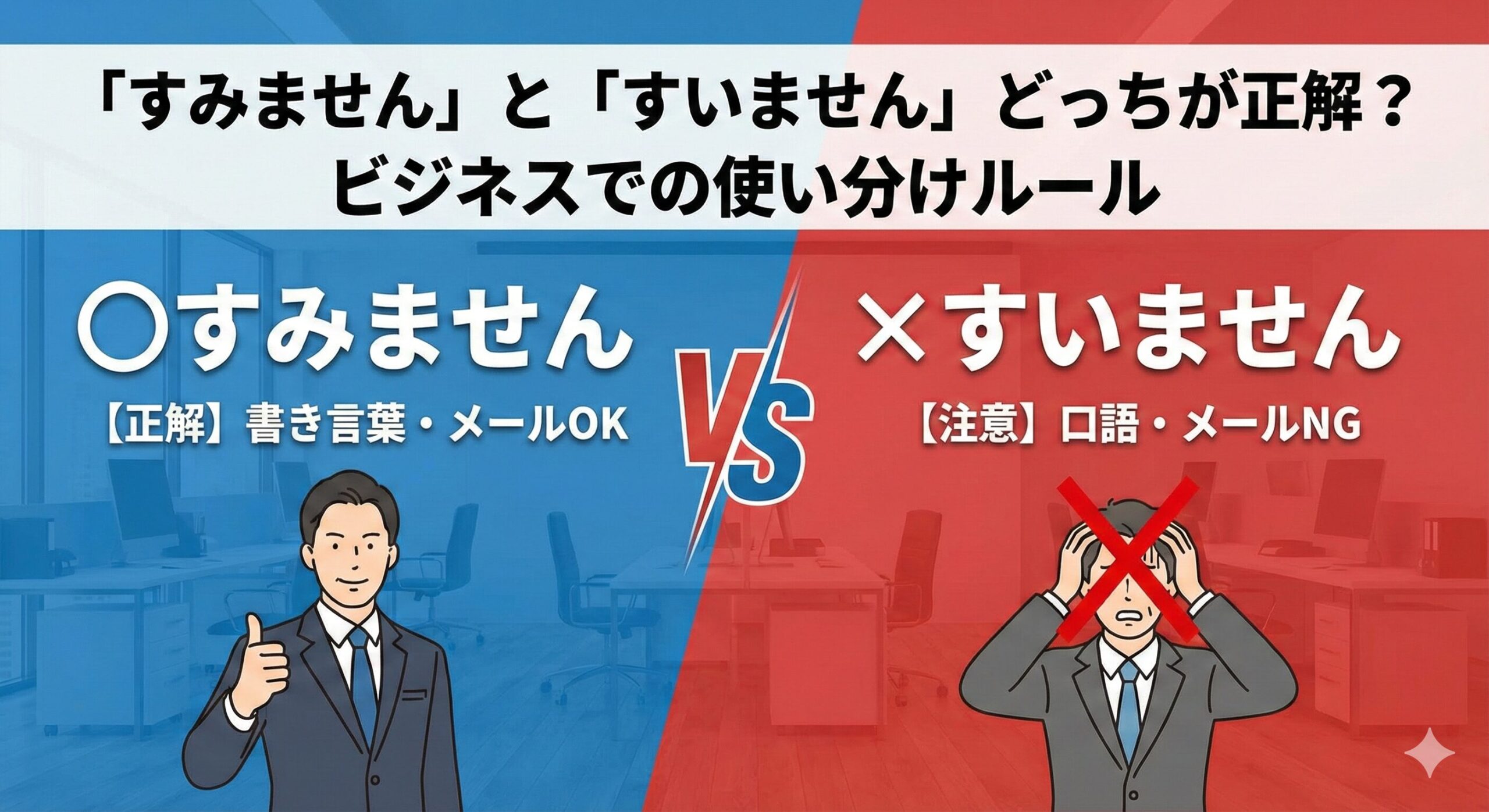 「すみません」と「すいません」どっちが正解？ビジネスで恥をかかない使い分けのルール
