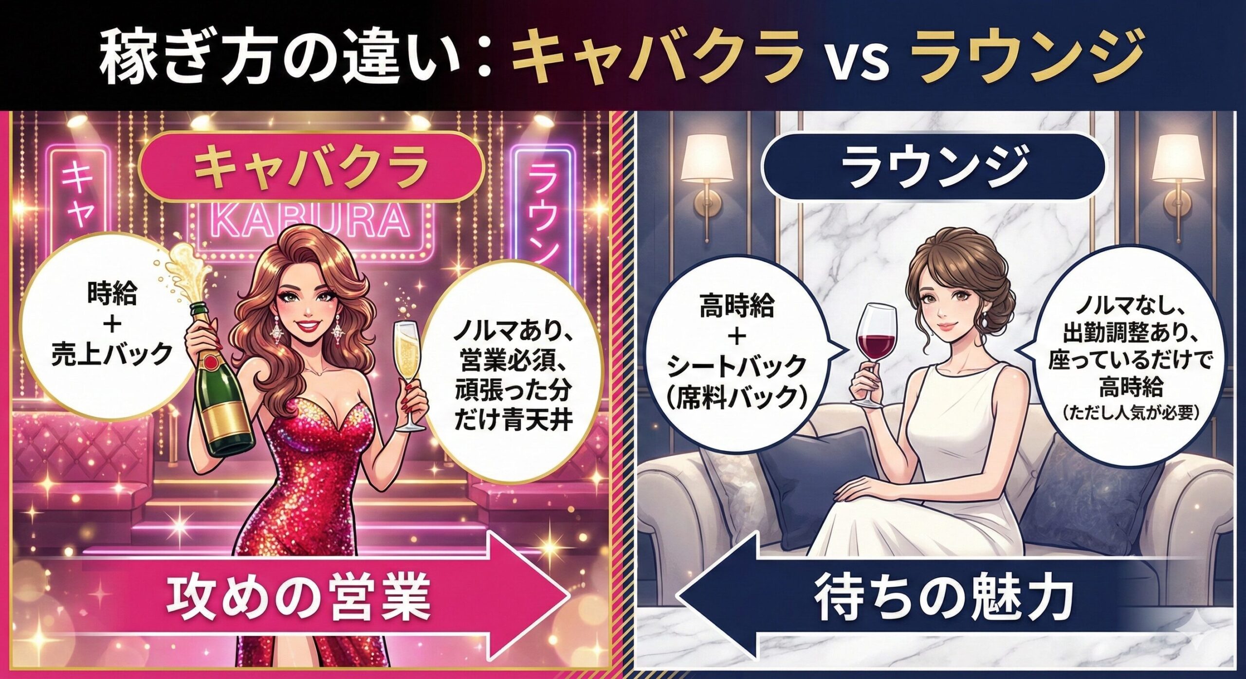 ラウンジとは？キャバクラが苦手な私が「営業なし」で稼ぐための全知識と生存戦略