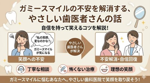 「私の笑顔、変なのかな？」ガミースマイルの不安を解消する、やさしい歯医者さんの話