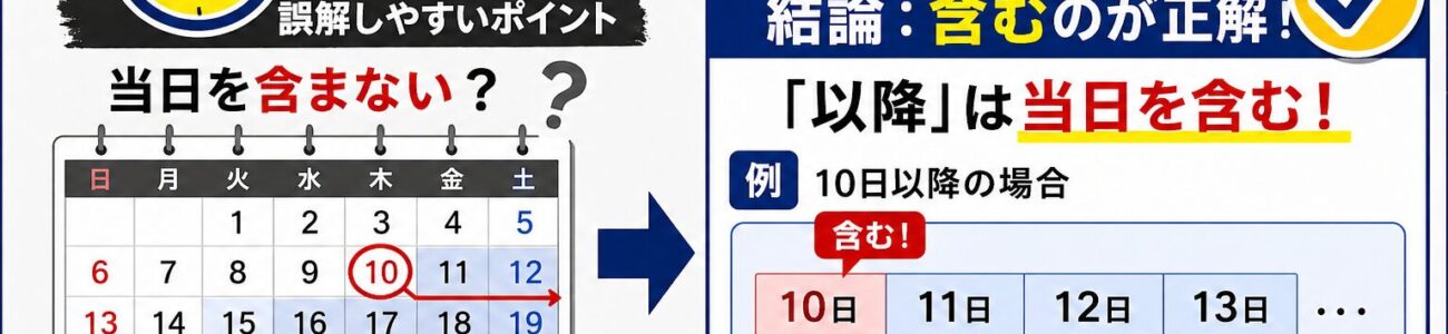 「以降」は当日を含む？ 1秒で解決する図解と、誤解を防ぐビジネスメール術