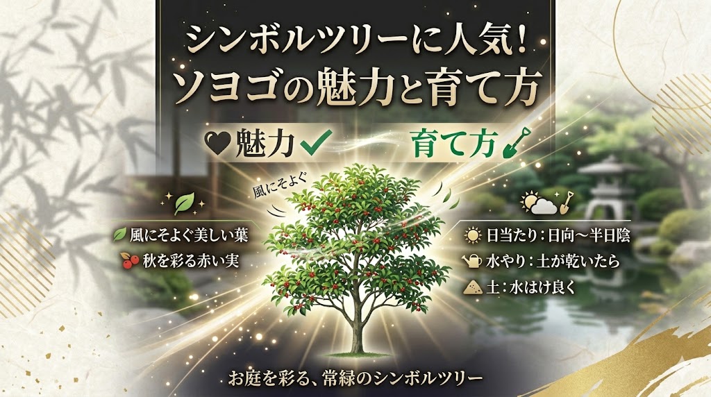 シンボルツリーに人気!ソヨゴの魅力と育て方【剪定・実がならない原因も解説】