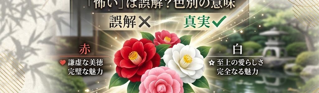 【椿の花言葉】「怖い」は誤解？色別（赤・白・ピンク）の意味とプレゼントの注意点