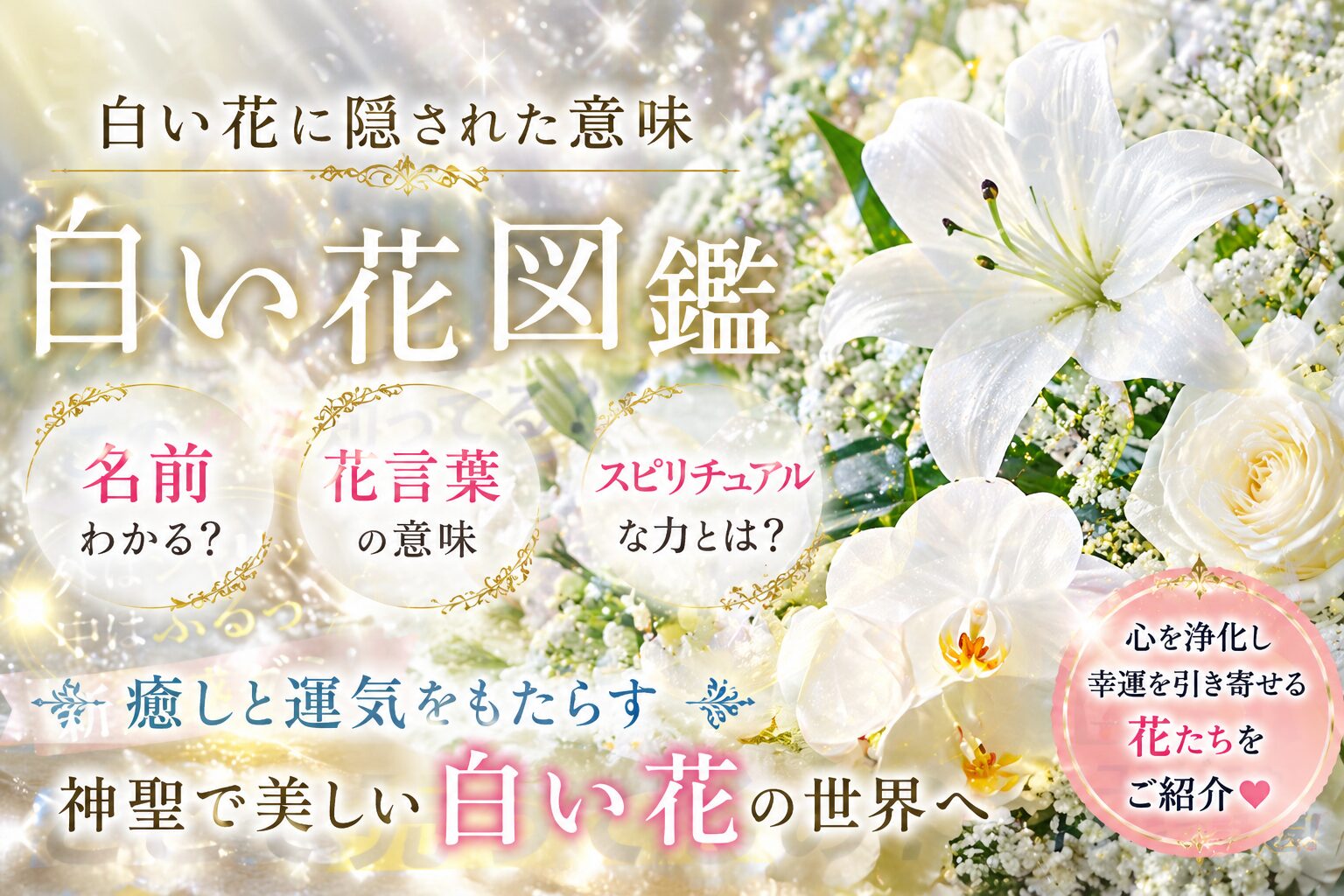【白い花図鑑】名前と花言葉、スピリチュアルな意味まで完全網羅！庭木やギフトの選び方も