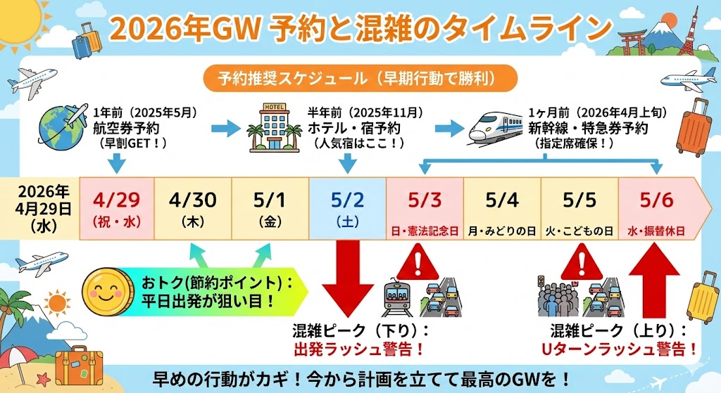 2026年ゴールデンウィークは最大何連休？カレンダー・穴場・安く旅行するコツを徹底解説