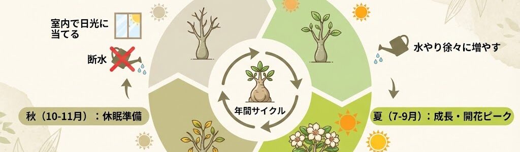 アデニウム（砂漠のバラ）の育て方完全ガイド｜幹を太くするコツと冬越しの秘訣