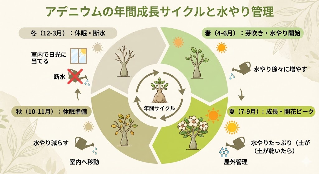 アデニウム（砂漠のバラ）の育て方完全ガイド｜幹を太くするコツと冬越しの秘訣