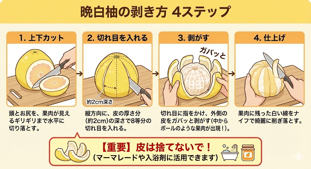 世界最大の柑橘「晩白柚（ばんぺいゆ）」の楽しみ方｜剥き方から皮のレシピまで完全ガイド