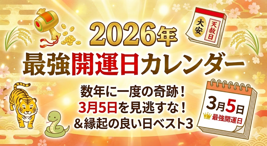 【2026年版】最強開運日はいつ？吉日カレンダー＆縁起の良い日ランキング