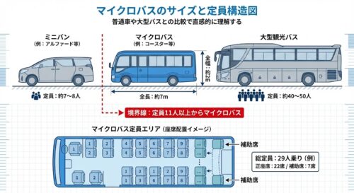 マイクロバスの定員・免許・サイズを徹底解説！レンタルと購入どっちがお得？