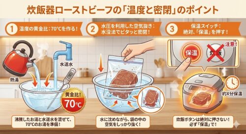 炊飯器で失敗なし！絶品ローストビーフの作り方｜放置でプロ級の仕上がりに