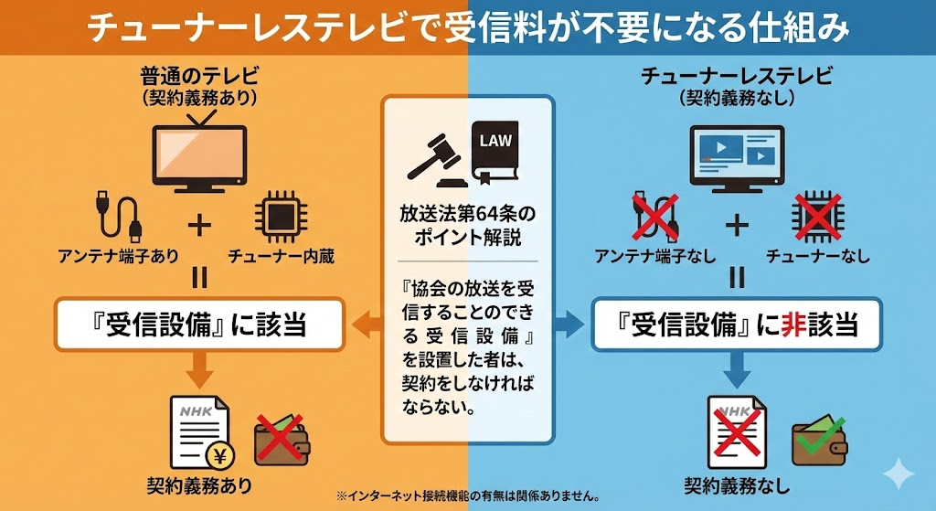 チューナーレステレビとは？NHK受信料不要の仕組みと後悔しない選び方
