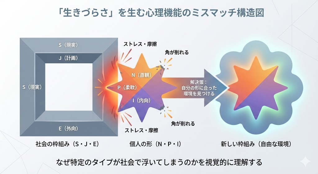 MBTI生きづらさランキング｜なぜ「あのタイプ」は社会で苦労するのか？原因と対策を徹底解説