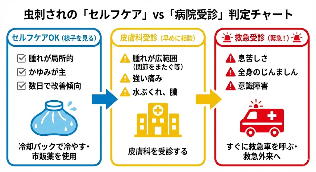 虫刺されの腫れがひどい時の対処法｜受診の目安と原因別の症状を徹底解説