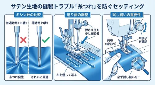 サテン生地とは？特徴・種類から失敗しない縫い方・洗濯方法まで徹底解説