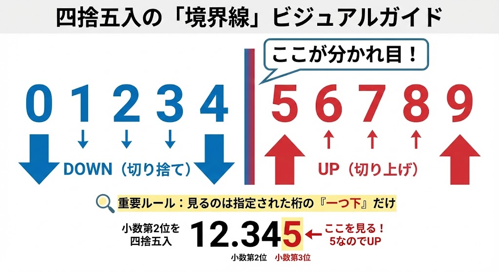 四捨五入のやり方を完全解説！小数点・エクセルの数式から英語表現まで