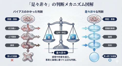 「是々非々」の正しい意味と使い方は？ビジネスで信頼される「公平な判断」の極意