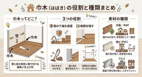 巾木とは？読み方・役割・種類・選び方をわかりやすく解説