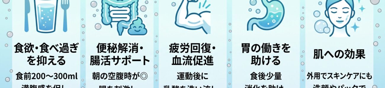 炭酸水の効果とは？健康・美容・ダイエットへの影響と正しい飲み方を解説