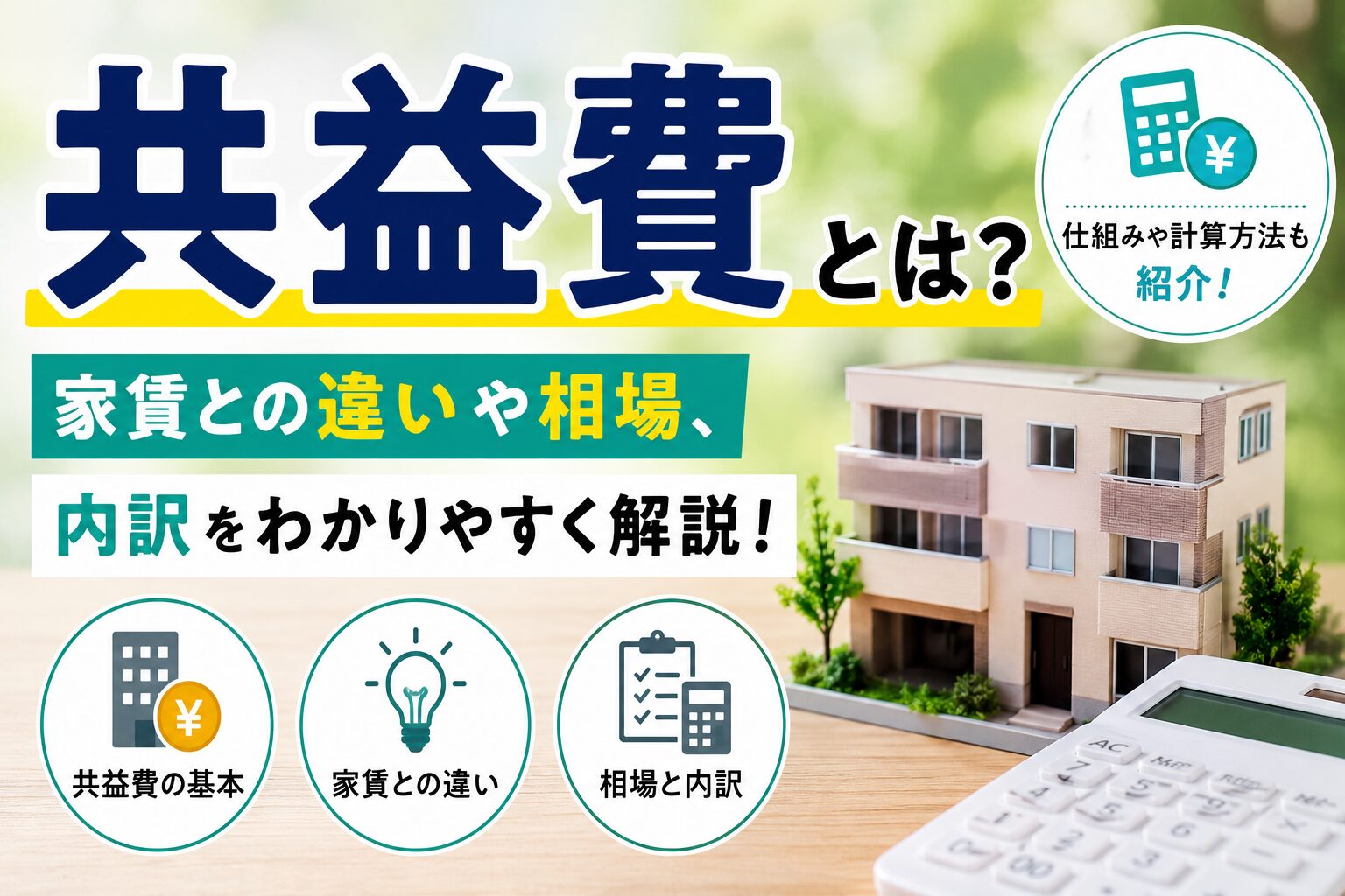 「共益費とは」何か？家賃との違い・相場・含まれるもの・交渉のコツまで徹底解説